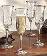 REGENT PLATINUM FLUTE GLASSES - SET OF 4 REGENT PLATINUM COLLECTION 6 OUNCE O...