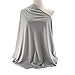 Kiddo Care Nursing Cover Infinity Nursing Scarf for Breastfeeding (Grey White Narrow Stripes)