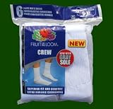 Fruit of the Loom Men's Basic 6 Pack Crew Socks