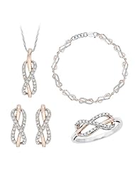 10K Two Tone Gold, Diamond Infinity Jewelry Set (7/8 cttw)