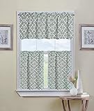 Ultra Luxurious Grey Shabby 3 Piece Kitchen Curtain Tier & Valance Set By GoodGram