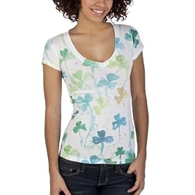 License Juniors St. Patrick's Day Raining Shamrocks Tee - White 