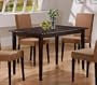Set of 2 Brown Microfiber Parsons Dining Chair/Chairs w/Cappuccino Finish Legs