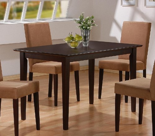 Casual Style Cappuccino Finish Wood Dining Table
