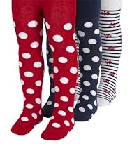 Spot and Flower Stripe Tights 3-Pk