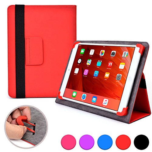 Cooper Cases (TM) Infinite Elite Motorola Xoom (MZ602, MZ603, MZ604, MZ605, MZ606) Tablet Folio Case in Red (Universal Fit, Built-in Viewing Stand, Elastic Strap Cover Lock)
