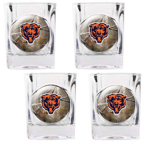 NFL Chicago Bears Open Field Four Piece Square Shot Glass Set