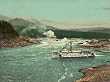 Steamboat at the Cascades of the Columbia, 1901 - Print of a Vintage Photochrom Image from the Library of Congress Collection