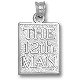Texas A&M University The 12Th Man Pendant (Silver)