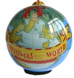 Chuck Fischer Collection Book Cover "Christmas Around the World" - Inside Hand Painted Glass Ball Or...