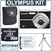 Olympus FE-3000 Digital Camera Kit, Black with 2 GB xD Picture Memory Card, Camera Case, Table Top Tripod, Spare LI- 42B Lithium-Ion Rechargeable Battery