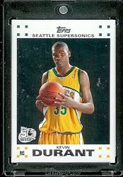 2007 08 Topps Kevin Durant Seattle Sonics Rookie NBA Basketball Card #2