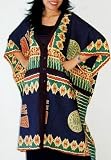 NAVY GREEN KIMONO ETHNIC BATIK Fits -M L 1X 2X 3X 4X 5X - A876S