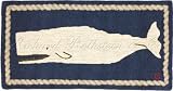 Summer Beach Ocean Nautical Home White Whale Decorative Hooked Area Rug FREE SHIPPING!