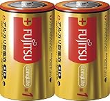富士通 【Long Life】 アルカリ乾電池 単1形 1.5V 2個パック 日本製 LR20FL (2S)