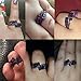 Oval Cut Purple Amethyst February Birthstone Ring Black Gold Plated Oval Cut CZ Sz5/6/7/8/9/10/11(7)