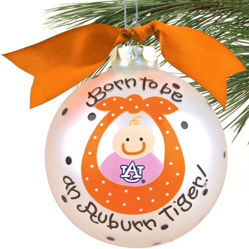 Auburn Tigers Silver Born To Be Baby Girl Christmas Ornament at Amazon.com
