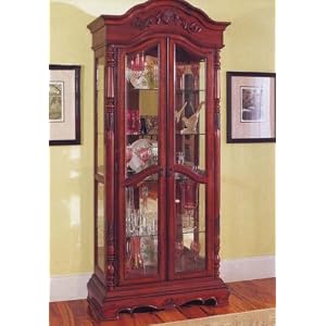 Cherry Curio Cabinet By Coaster Furniture