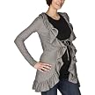 Moody Mama Maternity Jersey Wrap with Ruffle Detail - Gray