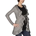Moody Mama Maternity Jersey Wrap with Ruffle Detail - Gray