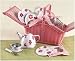 Pink Tin Tea Set, complete with pink basket