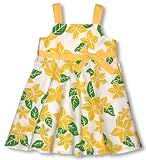 Simply Plumeria Empire Bow Hawaiian Aloha Bias Flare Sun Dress - Infant, Toddler, Small Girl Size