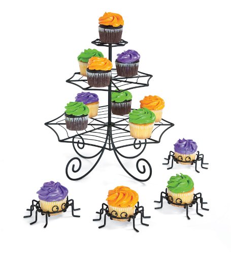 Metal Spider Cupcake Holders, Set of 4
