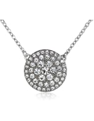 Fossil Glitz Disc Silver Necklace, 18"