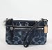 NEW AUTHENTIC COACH POPPY DENIM SIGNATURE LARGE WRISTLET MINI DEMI (Indigo/Silver)