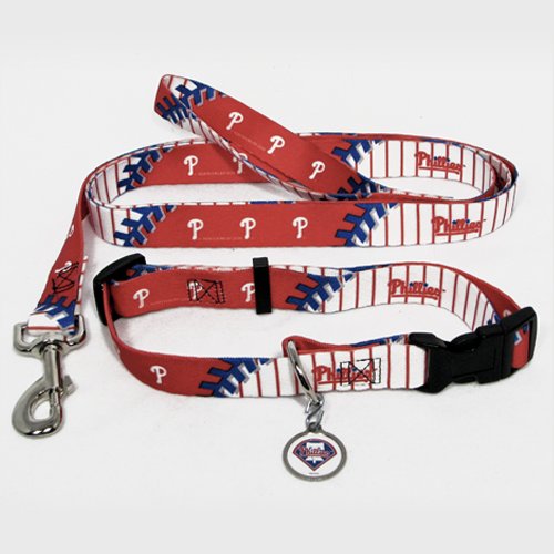 Philadelphia Phillies Dog Pet Set Leash Collar ID Tag XS at Amazon.com