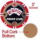ESPN Poker Club Ceramic Coasters with Cork Bottoms