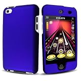 Blue Rubberized Hard Case Phone Cover for Apple iPod Touch 4 / iTouch 4th Generation