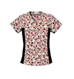 51kYKnut2iL. SL160  Cherokee Flexibles Collection V Neck Print Tunic with Spandex Scrub Top Prints