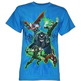  : Batman, Superman, Flash, Green Lantern, & Green Arrow Justice League Burst Mens T-Shirt