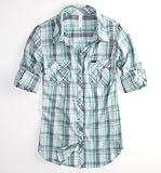 Rvca Country Plaid Blue Shirt