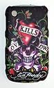 Ed Hardy Love Kills Slowly Front & Back Case Cover For  Blackberry Curve 8520 8530