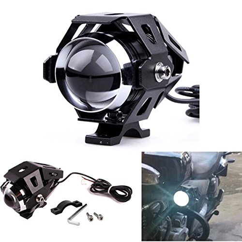 15W CREE U5 LED Spot Work Driving Fog Light Waterproof Aluminum Motorcycle Dirt Bike Dual Sport Enduro Car ATV Truck Jeep Boat with Black Case for BMW KTM Honda Harley Suzuki Kawasaki