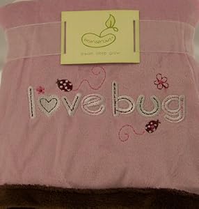Saying Blanket Crib Throw Pink I Love Bug