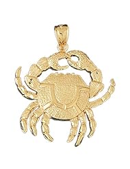 Dazzlers Solid 14 karats Gold Crab Charm Pendant available in three colors from jewelsberry (weights: 7.2 grams only)