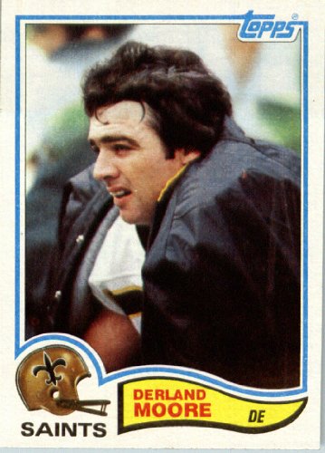 1982 Topps # 409 Derland Moore New Orleans Saints Football Card - In Protective Screwdown Display Case!