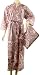 Dark Reds Burgundy Paisley Floral French Designer Luxury Kimono Robe with Travel Pouch