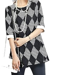 Short Spring Houndstooth Print  Dress