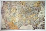 Historical Map of the United States, 1885, Antique Map Wall Art
