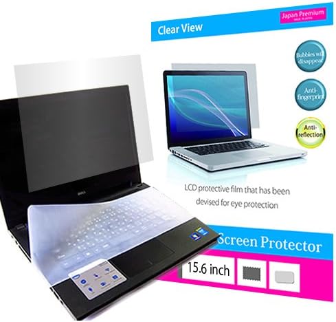 (Media Cover Market) Silicon keyboard cover and a set of Screen Protector to block the blue light for 15.6 inch monitor[16:9] models