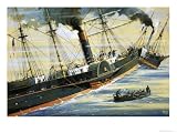 The Arctic, Paddle Steamer, Sinking After a Collision with a French Steamer in 1854 Art Giclee Poster Print by John S. Smith, 24x18