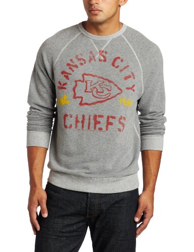 NFL Men's Kansas City Chiefs Heather Vintage French Terry Raglan (Grey Heather, Large)