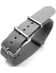 Nato 20mm Heat Sealed Heavy Nylon Brushed Buckle - Light M. Grey