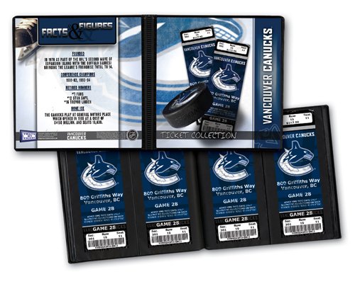 Vancouver Canucks NHL Ticket Album, Holds 96 Tickets