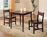 Mahogany Finish Square Wood Dining Room Kitchen Table And 2 Chairs
