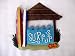 Tiki Hut with Surfboards Surf's up Metal Sign - 7" X 7.25" - New